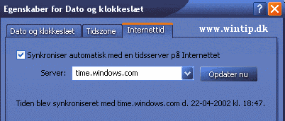 Fanen Internettid i Windows XP